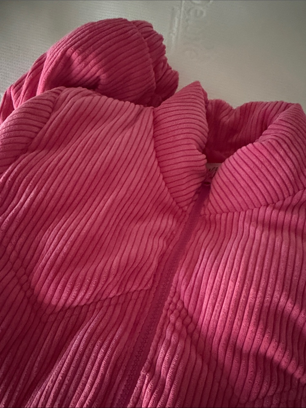 New In pink corduroy puffer coat medium - Picture 14 of 14
